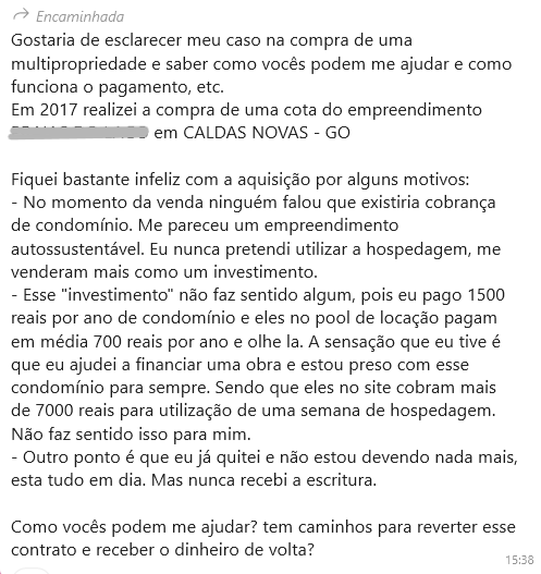 cancelar contrato de multipropriedade